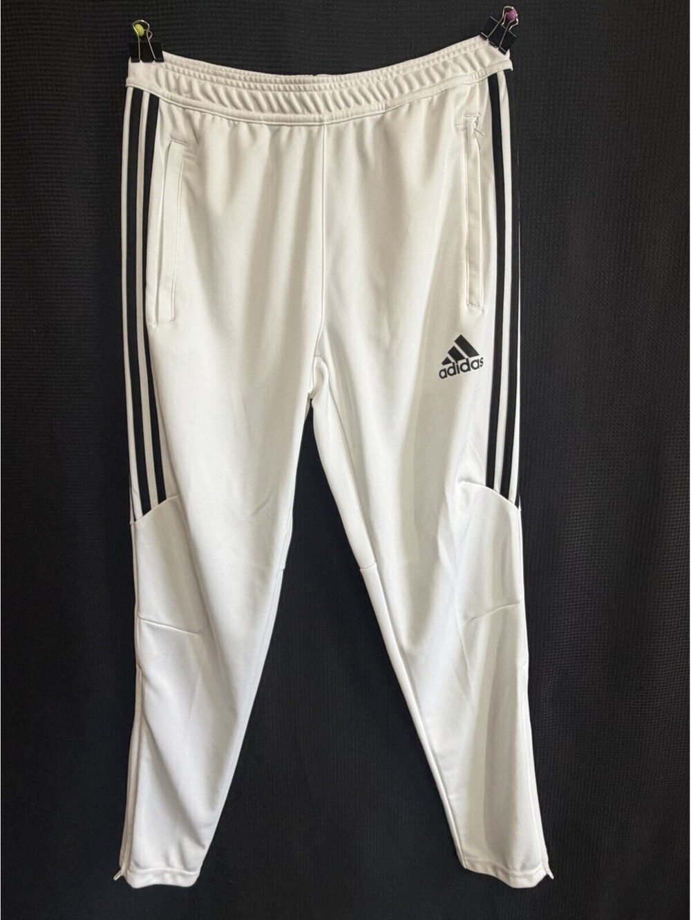 Adidas Tiro White Black 3-Stripe Track Pants Men’s Soccer Joggers